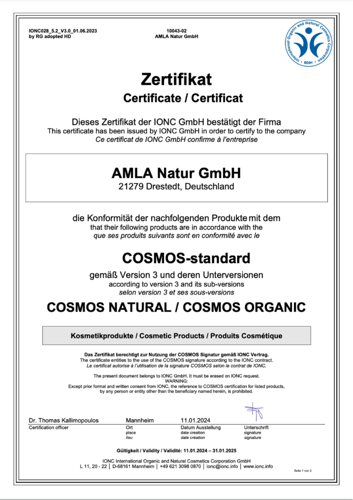 COSMOS-Zertifikat